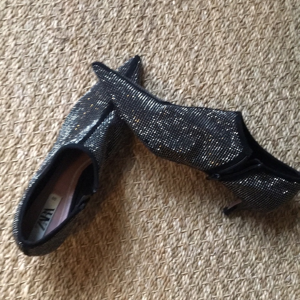 Zara sparkle booties 1 1/2 inch heels